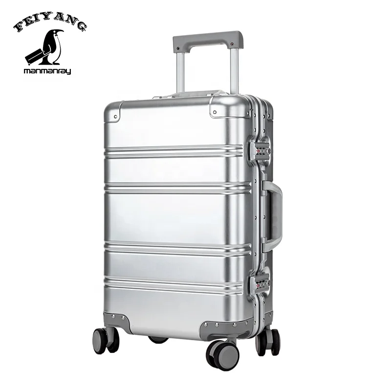 Wholesale 100% full aluminum luggage 2019 new travel luggage business suitcase