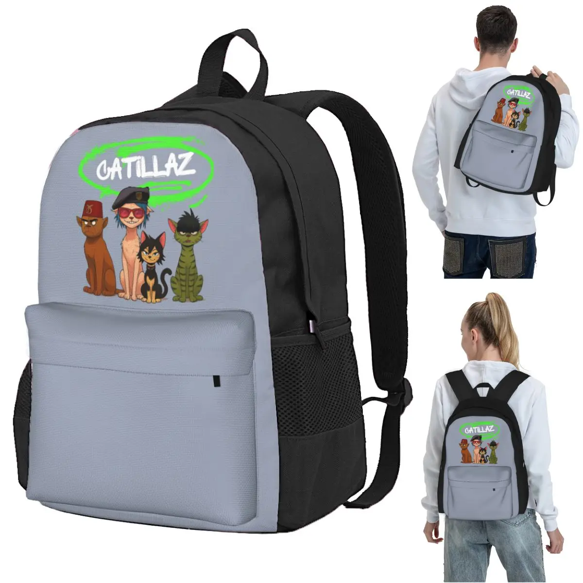 

Catillaz Backpack Student BookBag Kids School Bag Computer Shoulder Bags for Men Women
