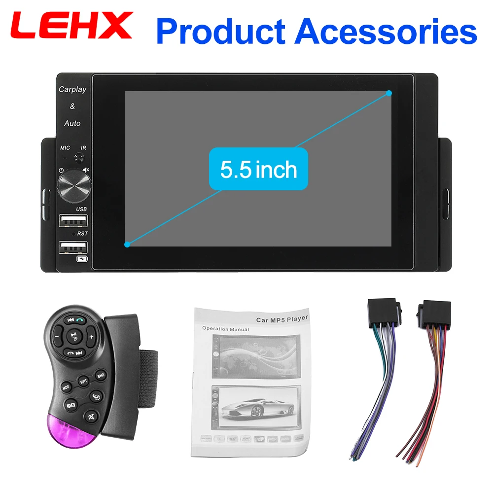 LEHX IPS شاشة تعمل باللمس 7 بوصة 2din راديو السيارة Carplay أندرويد السيارات بلوتوث FM مساعد المدخلات مرآة ربط مشغل وسائط متعددة #6