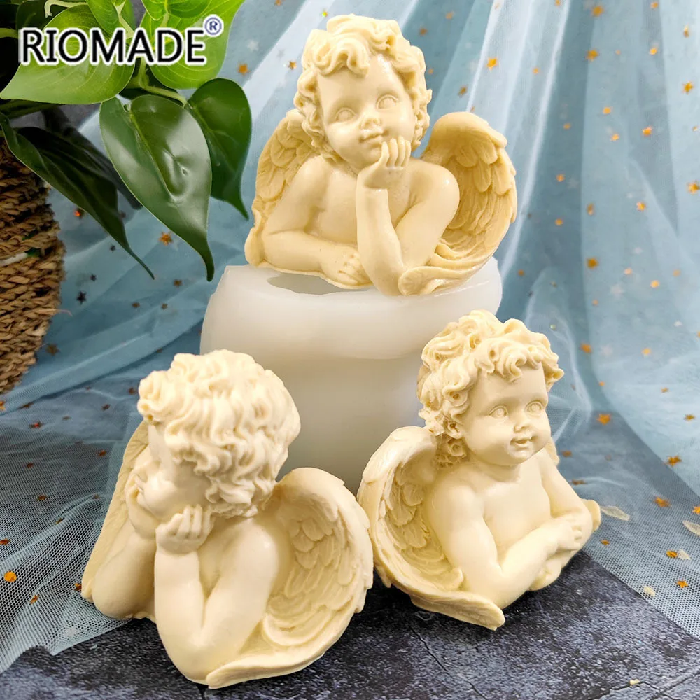 3D anioł formy silikonowe czekoladowy deser mus ciasto narzędzia do pieczenia DIY rzemiosło świeca aromaterapia gips forma z żywicy epoksydowej