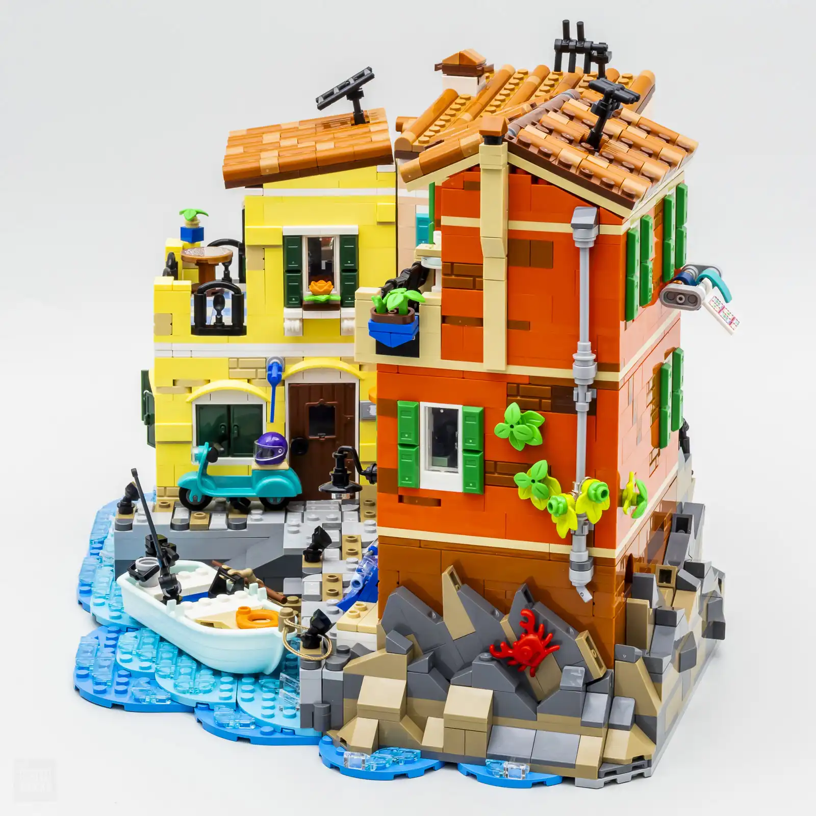 Blocs de construction de Village italien et méditerranéen, idées MOC, Kit de modèle Architectural, briques de maison, jouet pour cadeau pour adulte