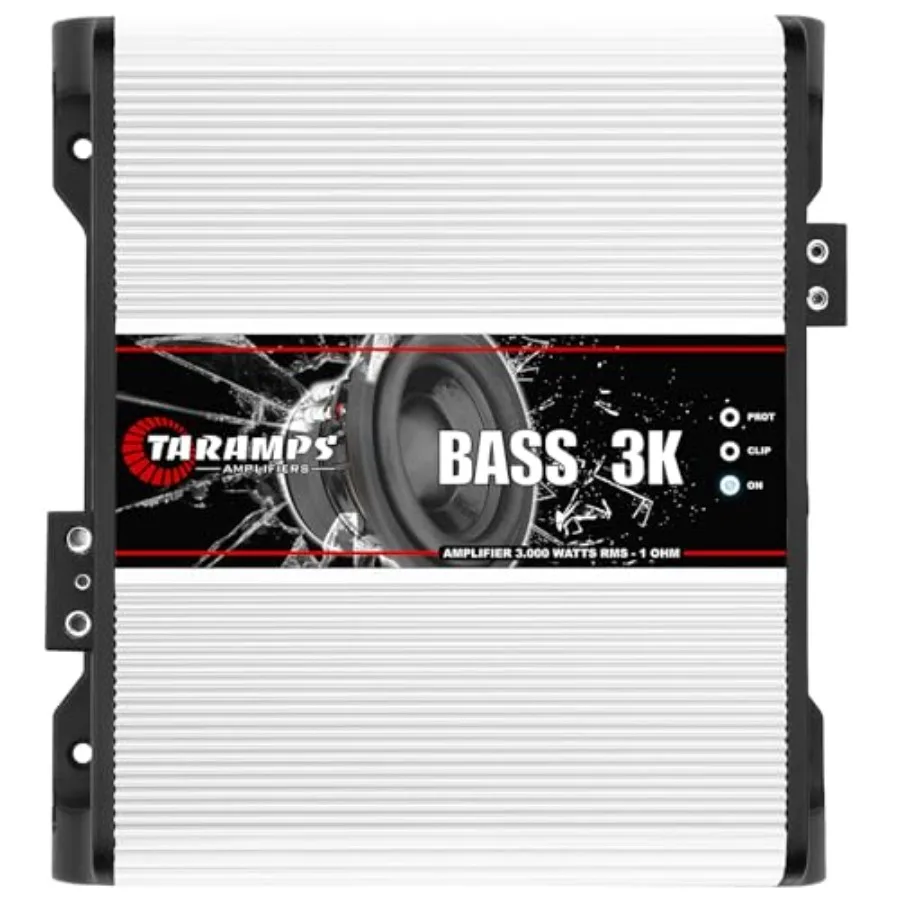 Car Audio Amplifier For Subwoofers, Aluminum Alloy, Black, 3000W RMS Power Output