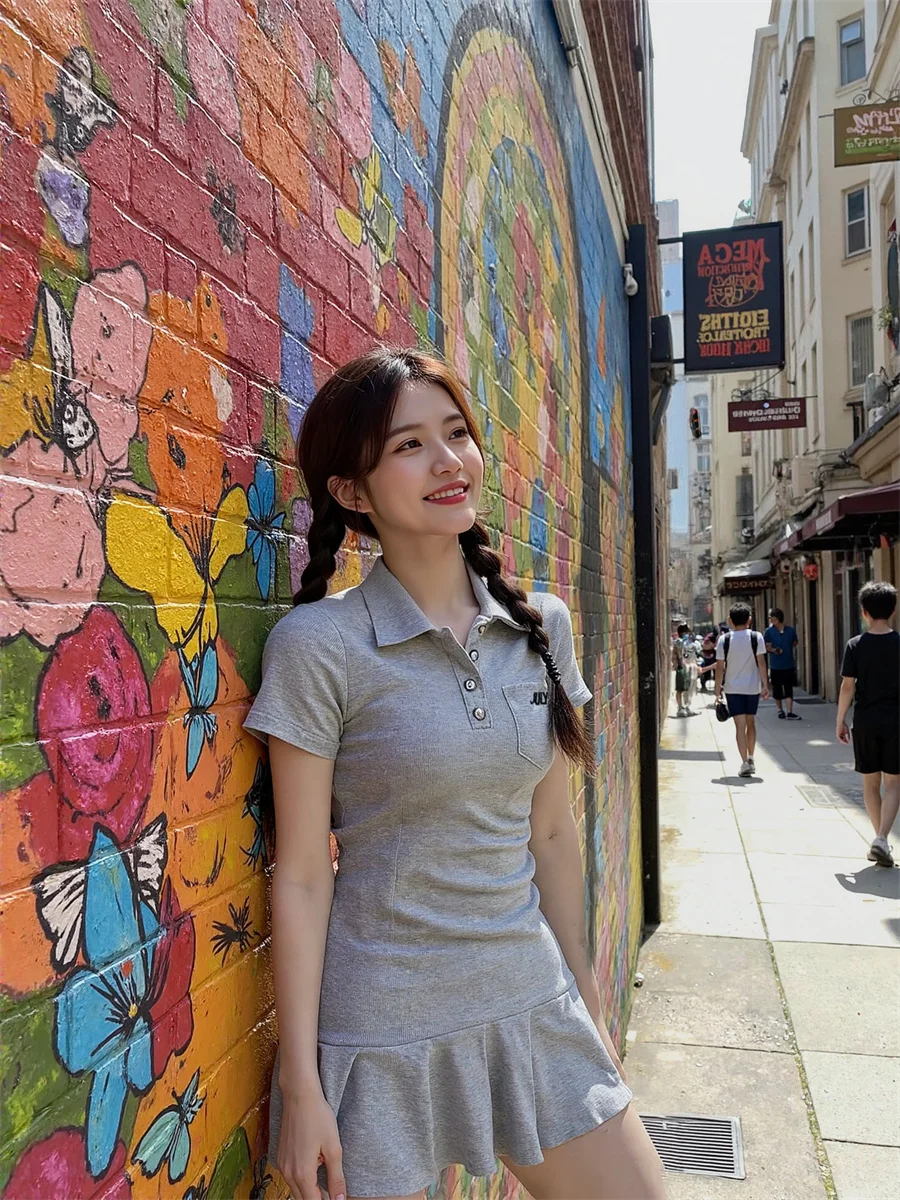 Abiti casual da donna Stile sportivo Pieghettato Vintage Retro Modello a pois Cerchio Altalena Svasata A-Line Dolce femminile Elegante