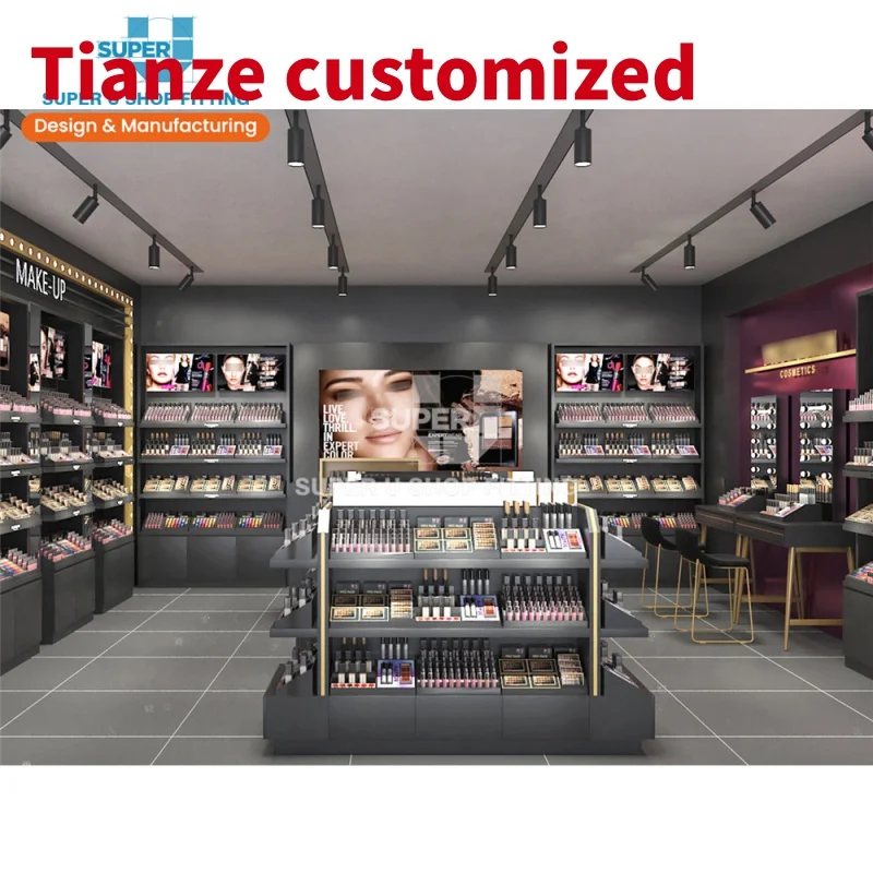 (customized)Cosmetics Store Display Design Ideas Beauty Retail Makeup Shop Interior Exterior Design Cosmetic Store Furniture Lay