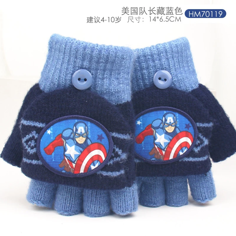 

1-13psc Princess Elsa Marvel Girls Gloves Adorable Anime Spider-Man Gloves Children's Warm Knitted Gloves Ladies' Birthday Gift