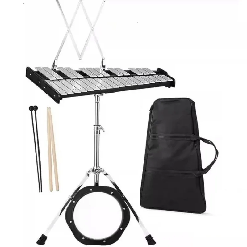 32 Notes Aluminum Xylophone Full Set Glockenspiels with Bracket Bag Professional Xylophone Adults Children Meditation Instrument