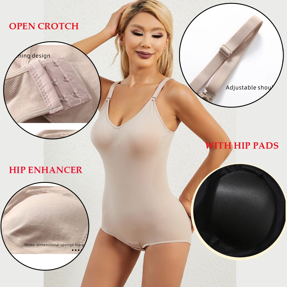 Hippe Shapewear Bodysuit Met Heup Pads Vrouwen Buikcontrole Slipje Heup Enhancer Bodysuit Body Shaper