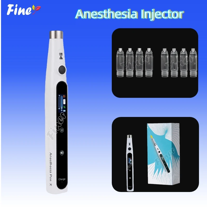 Finer Dental Anesthesia Injector Painless Local Dental Anesthetic Pen Capsule Syringe with Operatable LCD Display Suction Back