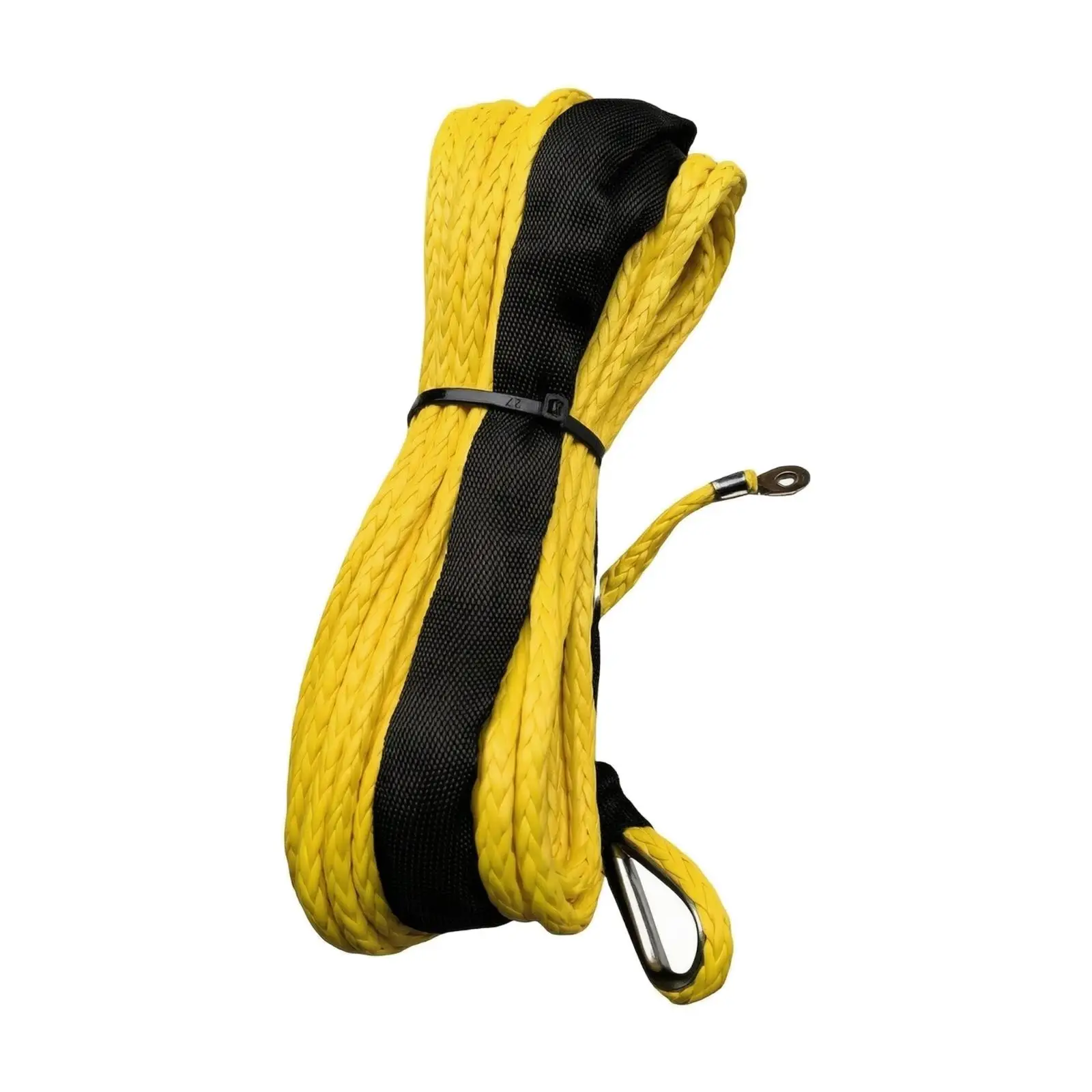 Synthetic Winch Rope 6mm 15m UHMWPE Braided with Sleeve for ATV UTV Winch Replacement