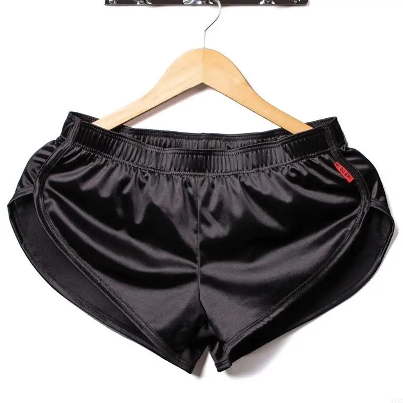 속옷 복서 남성의 부드러운 브리핑 부드러운 잠옷 반바지 측면 분할 바닥 Y1AC