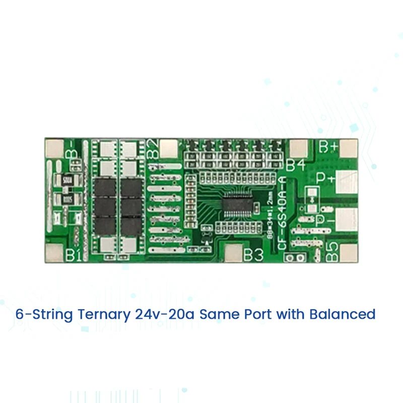 6S 24V 20A 18650 Li-Ion Lithium Battery Protection Board PCB With Balance BMS Solar Lighting For Ebike Scooter