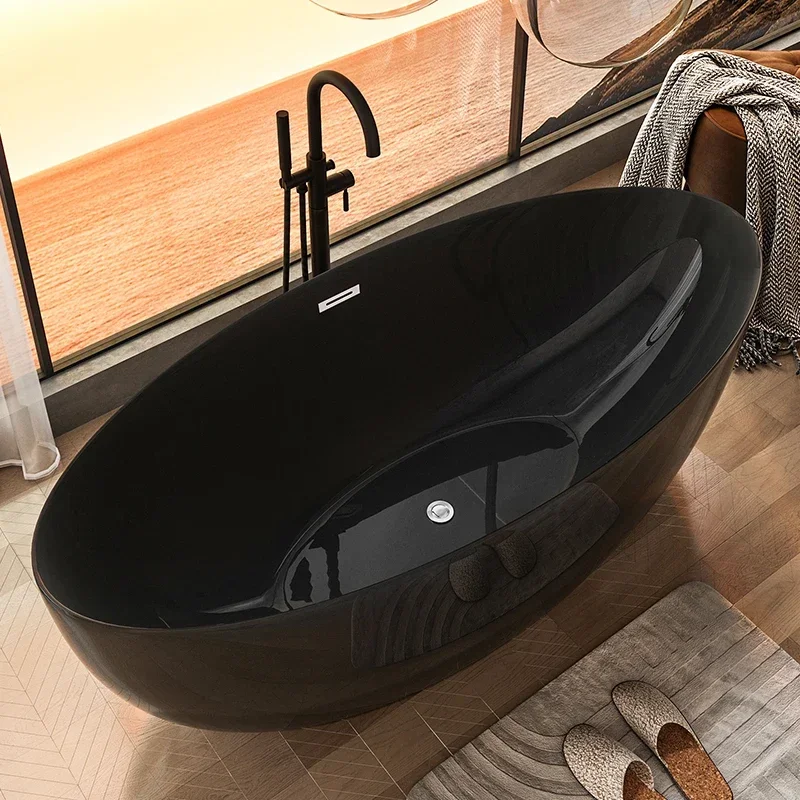 Acrylic hotel B & B home seamless integrated color bathtub oval thin edge princess adult bath