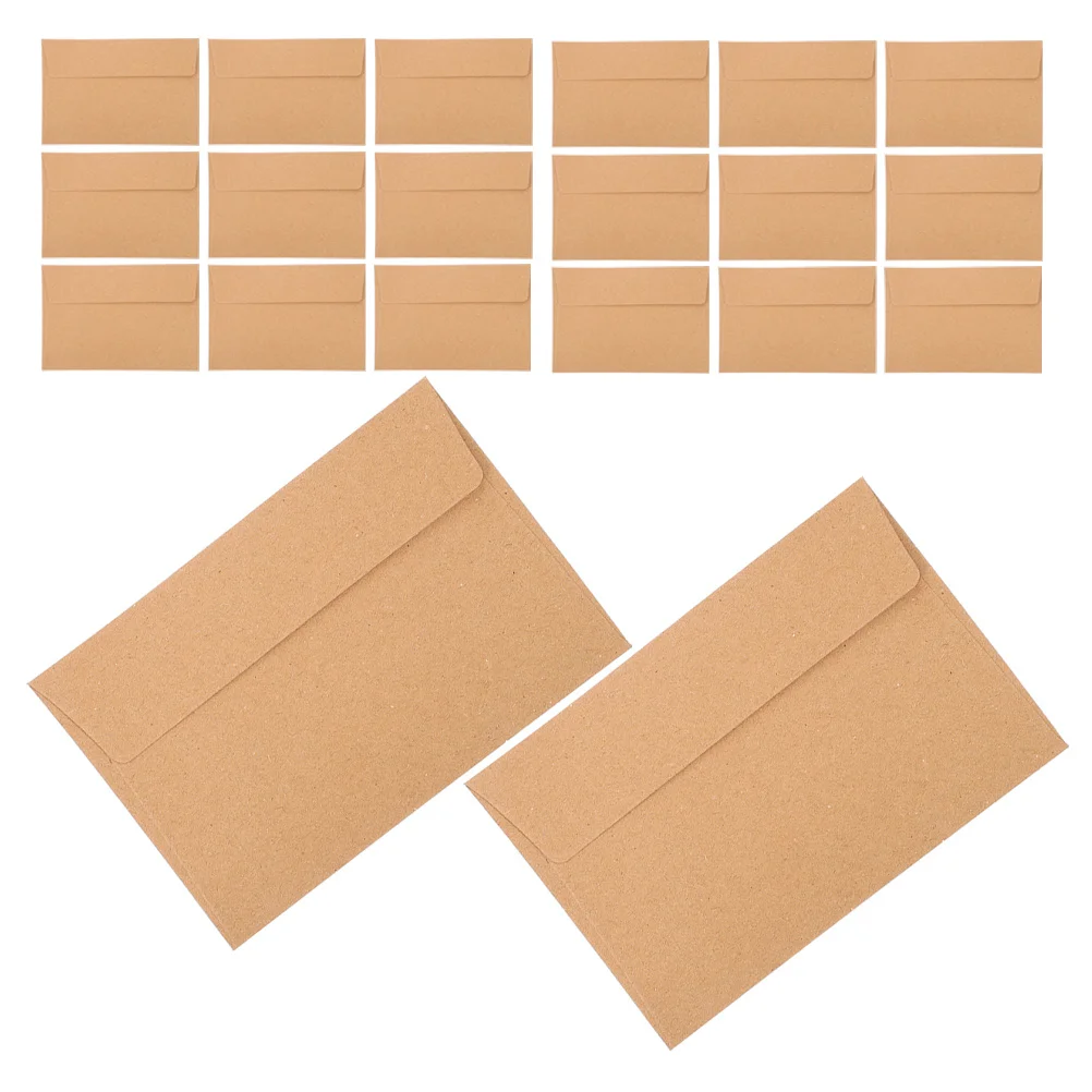 30Pcs Invitation Envelopes Self Adhesive Kraft Paper Envelopes for Wedding Greeting Card Photo Storage Rustic Brown Mailing Set
