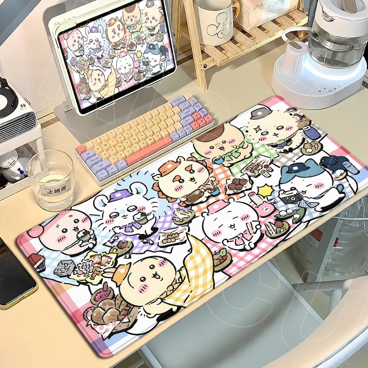 PC Office Accessories Game Non-slip Natural Rubber Mouse Pad Cartoon Chiikawa Cute Mouse Mat XXL Usagi Hachiware Tabletop Carpet