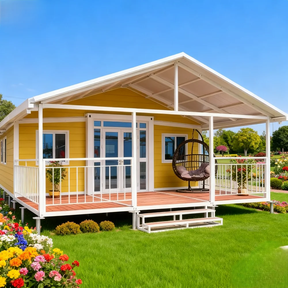 Prefab Container House 3 Bedroom 2 Bath 40FT Expandable Foldable Modular Design with Kitchen Living Room for Family Home Villa