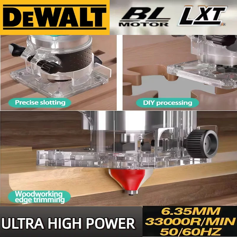 Dewalt 33000rpm aparador elétrico sem escova sem fio máquina de aparar madeira roteador fresagem gravura entalho máquina