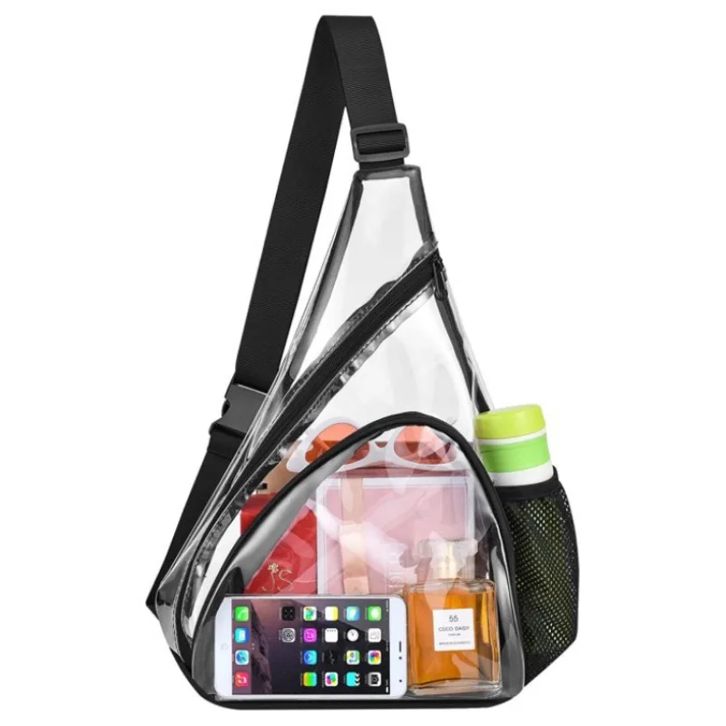 

Лидер продаж, прозрачная треугольная сумка через плечо из ПВХ, водонепроницаемая сумка для занятий спортом на открытом воздухе, нагрудная сумка для хранения в путешествиях