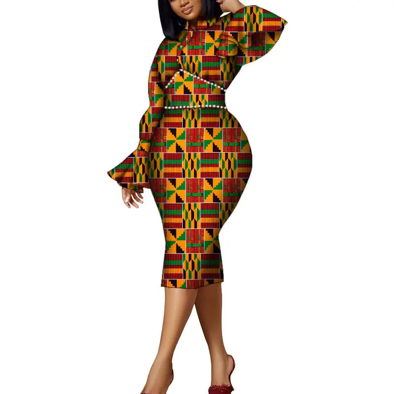 Robe africaine élégante pour femmes, nouveau style, bazin riche, grande taille, imprimé dashiki, tenue de bureau, vêtements de fête