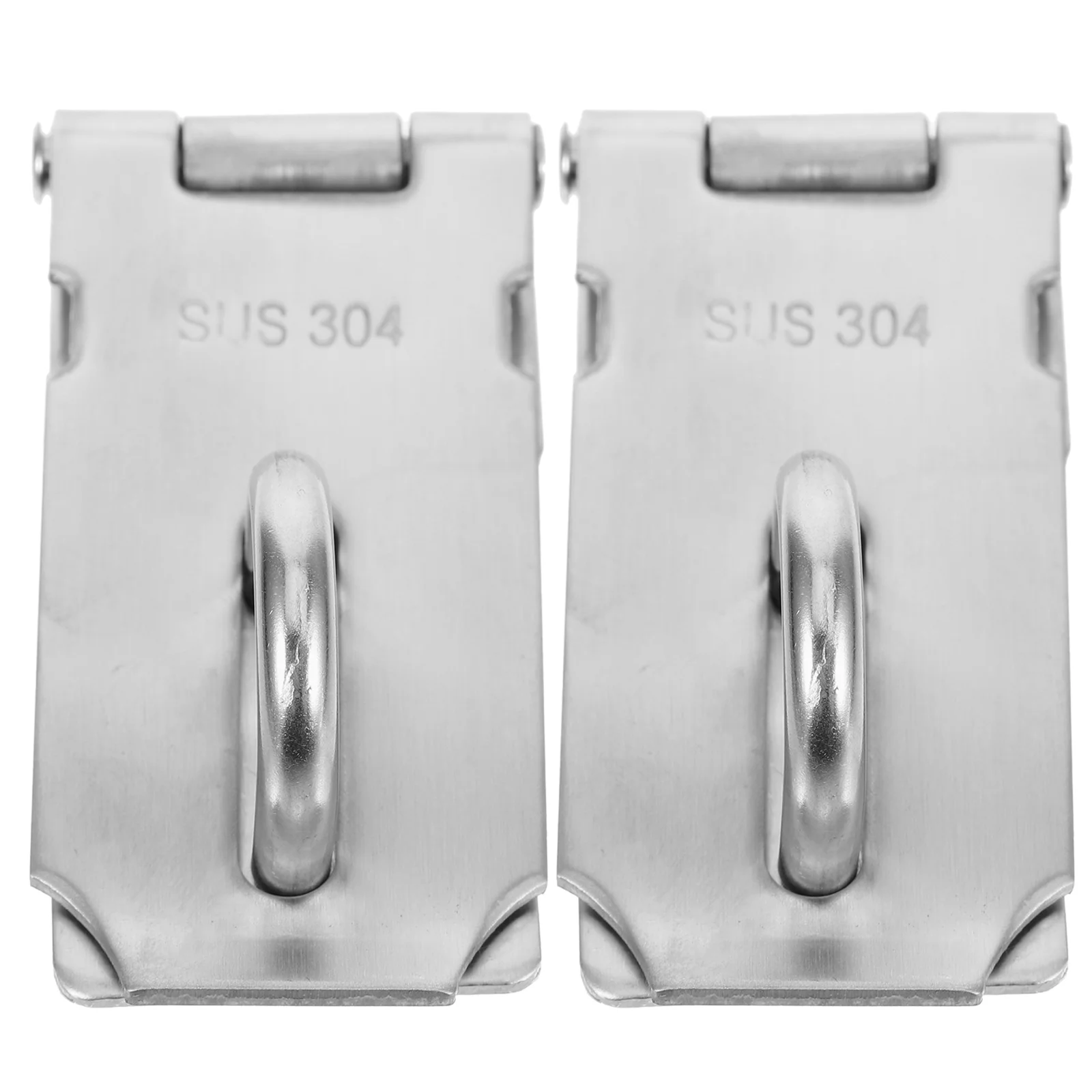 

2 Pcs Gate Lock Stainless Steel Door Padlock Hasp Outdoor Latch Right Angle Hasps Silver