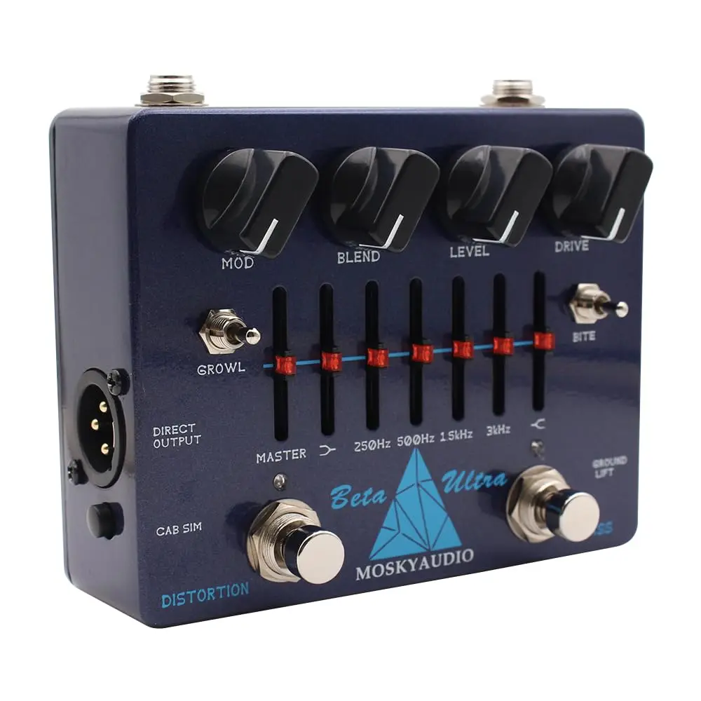 

Mosky Beta Ultra Instrument Distortion Equalizer, DI Device 6-Band EQ / XLR Out Cabinet Simulation for Electric Bass Preamp