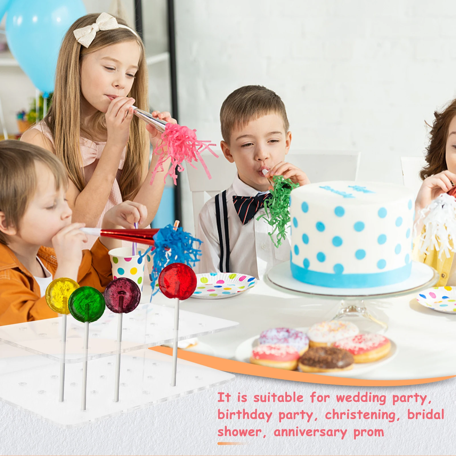 

2Pcs Clear 20 Holes Lollipop Rack Unique Creative Design for Event Dessert Sticks Lollipop Display Rack Dessert Stick Stand