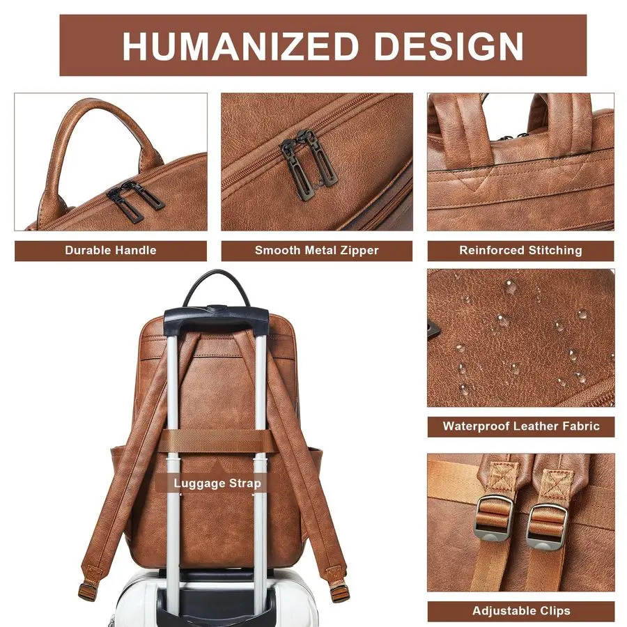 Zaino per laptop da donna, 15,6 Zaini causali per zaini Borsa per computer con scomparto per laptop per viaggi, lavoro, college