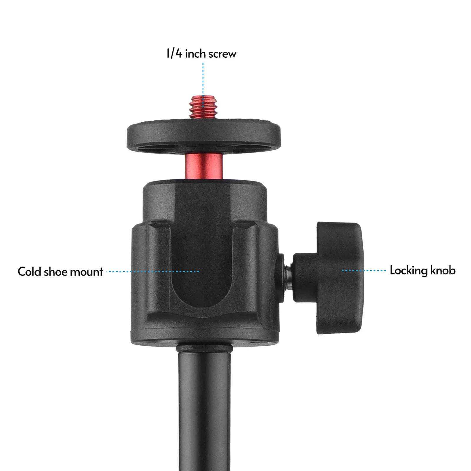 A lightweight and portable mini tripod with an expandable tripod stand and a height-adjustable handle for selfie video recording