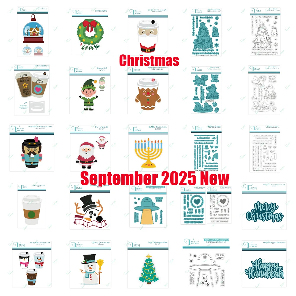 

Snowman Elf Santa Hanukkah Sentiment Metal Cutting Dies Stamp Stencils for DIY Handmade Photo Album Christmas 2025 September New