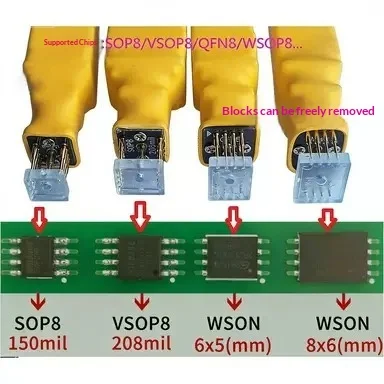 In Circuit Programming Test Probe Kit for SOP WSON SOIC TSSOP8 SPI Flash BIOS For Chip Repair Tool