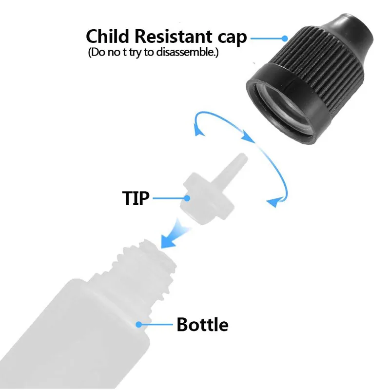 50Pcs 30ml 60ml Plastic Thin Tips Plugs Dropper Bottles Empty LDPE Pen Shaped Squeezable Drop Bottle Vape Eye Liquid Containers