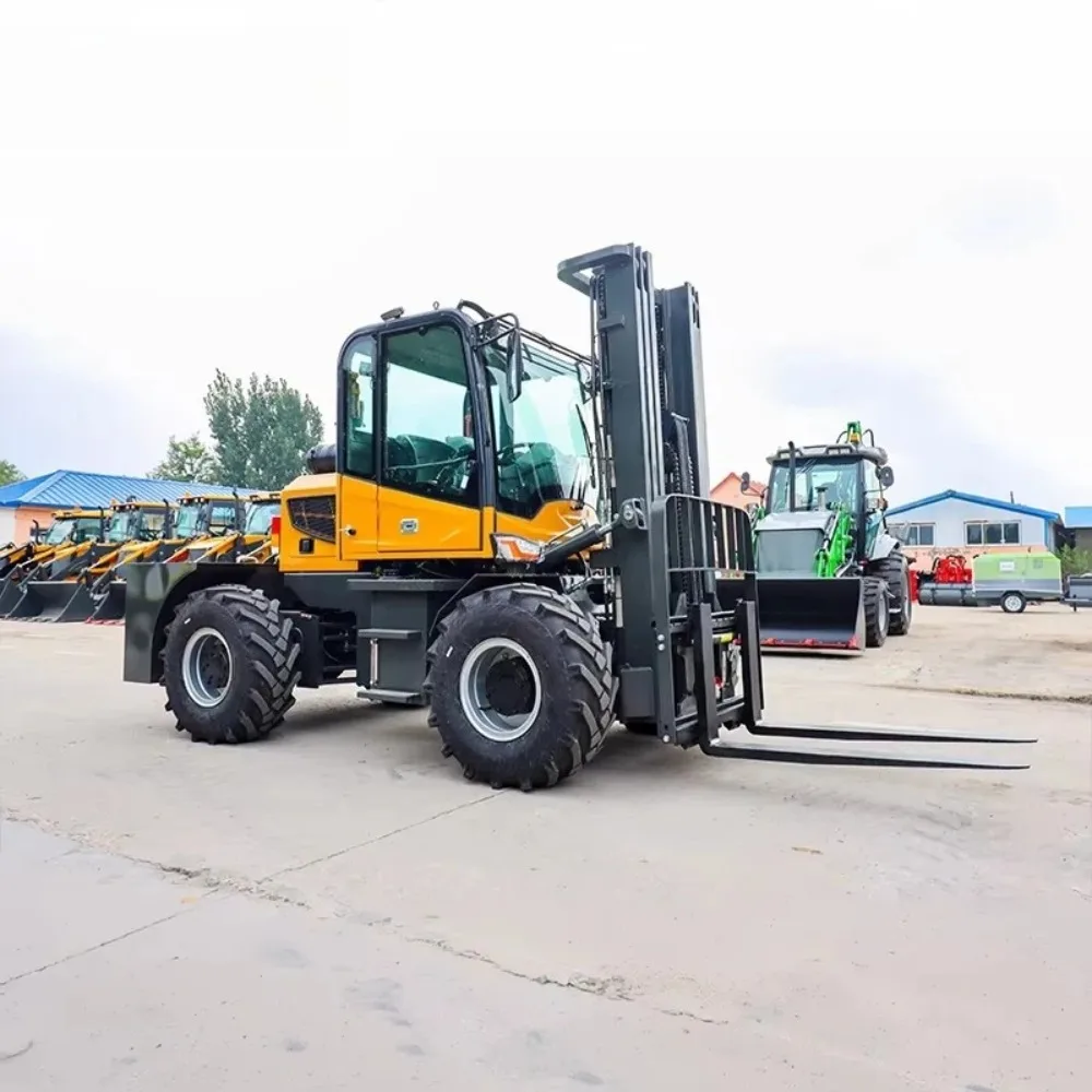 4*4 4 Wheel Drive Rough Terrain Forklift 4  5  6 7 Ton Off Road Forklifts With Buckets