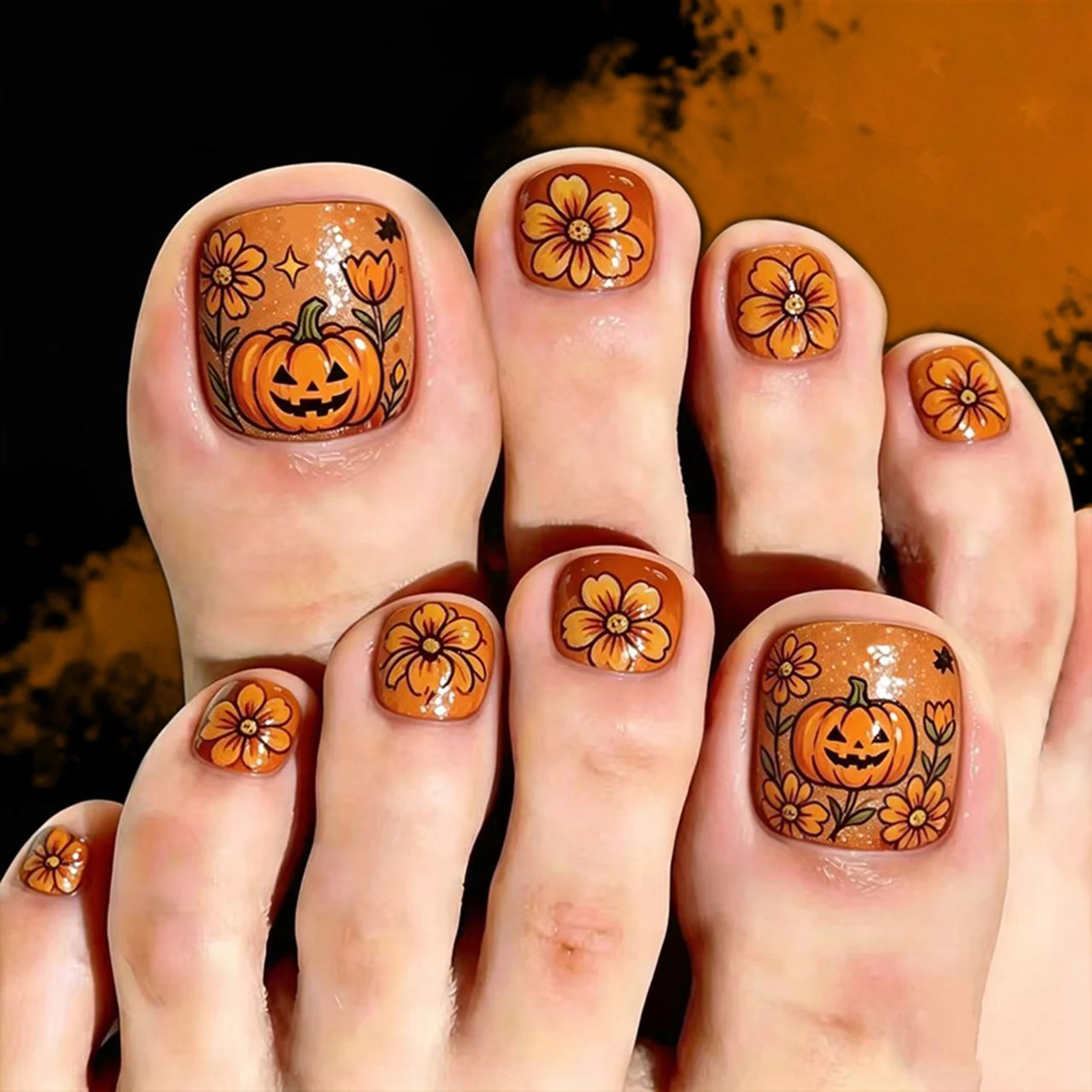 Unhas postiças para os pés, co - Resin Art Flowers avaliação e preço
