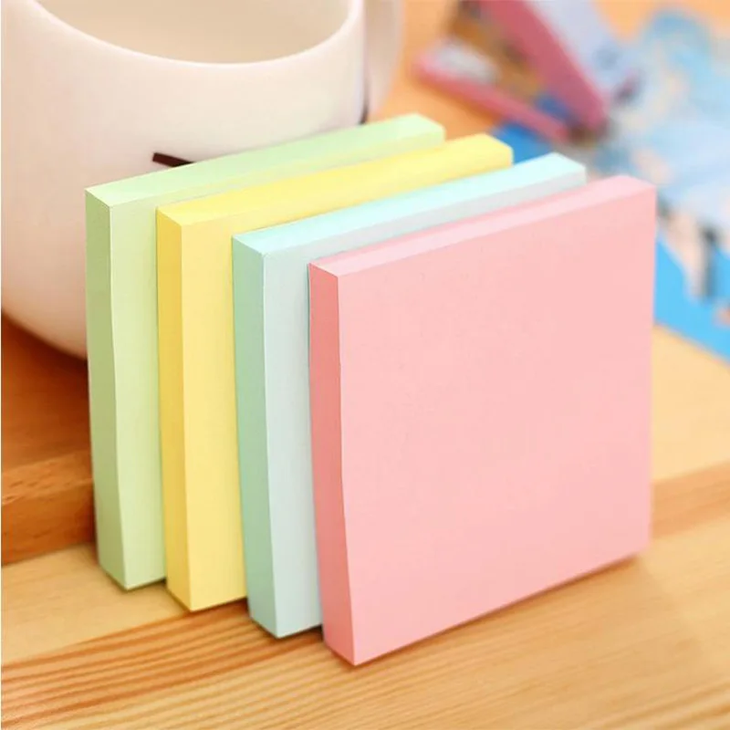 100sheets/pc Office Colorful Memo Pad 7.6*7.6cm Sticky Note for Staff Students Stationery Writing Pads Journaling Notepad