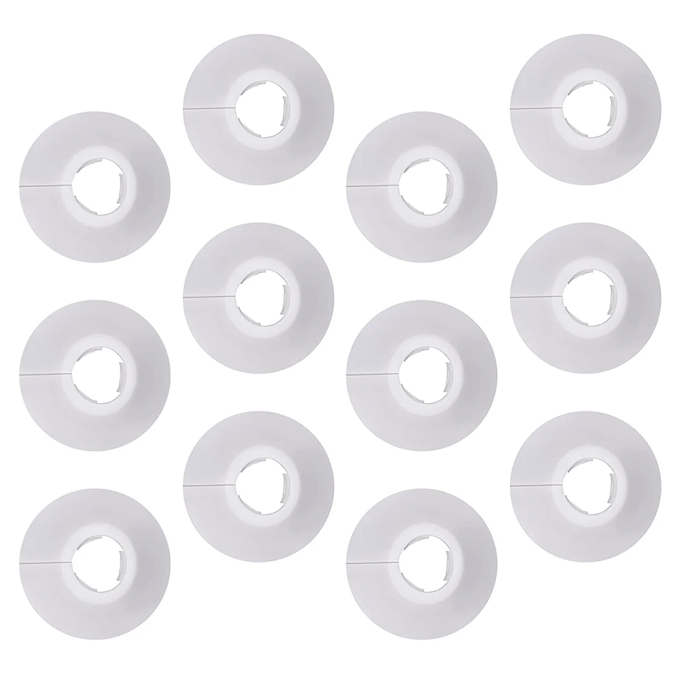 

12 Pcs Pipe Decorative Rings PVC Covers Water Wall Radiator Holes Round Pipeline Hole Cover Plumbing Accessories White 16 Type