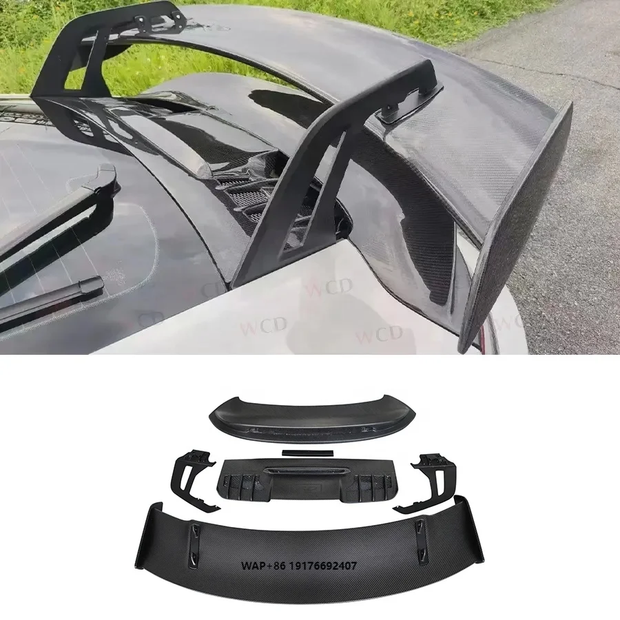 

GT3 Style Dry Carbon Fiber Rear Spoiler forPorsche 911 992 992.2 Upgrade Rear Trunk Spoiler Lip Wing 2019+