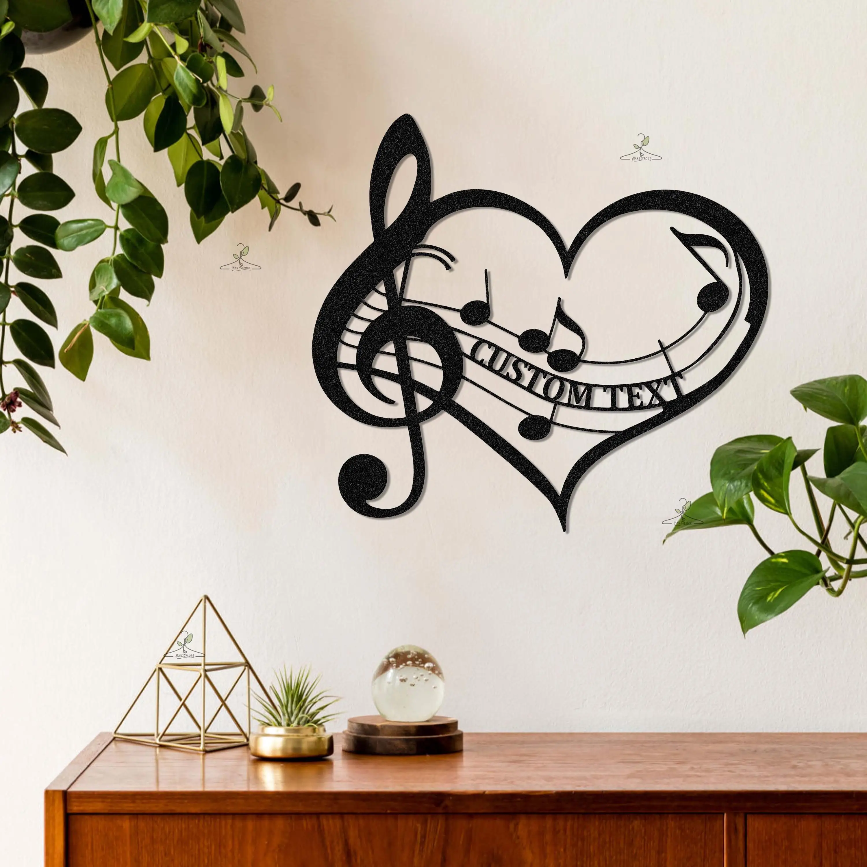 

Custom Music Heart Sign Personalized Music Note Heart Sign Music Lover GiftTreble Clef Decor Musician Studio Decor Studio Decor