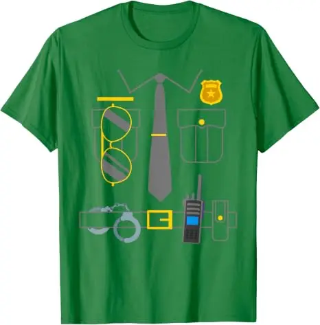 Polizisten-Kostüm Lustiges Polizisten-T-Shirt Y2k Persönlichkeit Einzigartige Geschenke Neuartige Fantastische Polizeikleidung mit Grafik – Detail 12