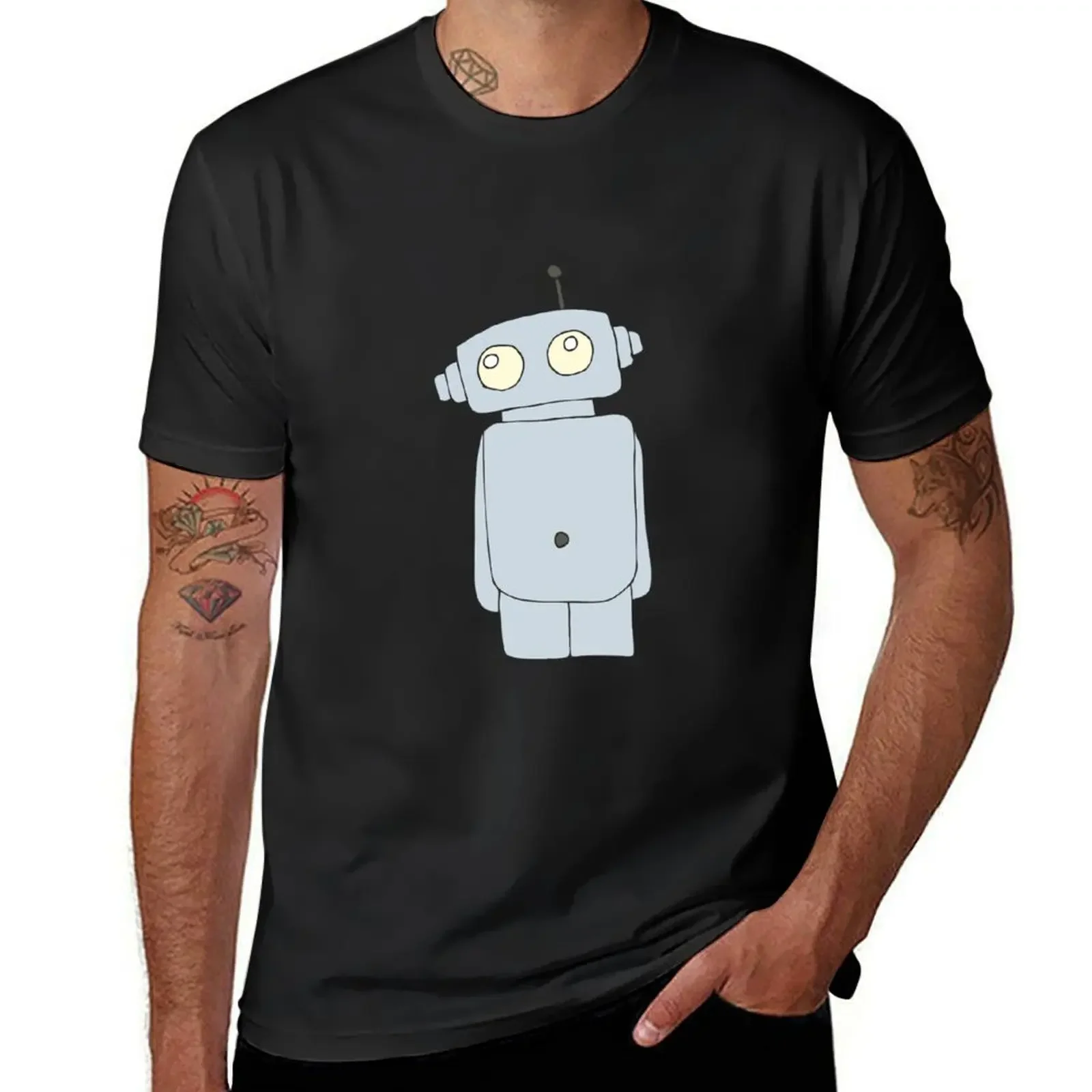 

robot funny T-Shirt sports fans vintage clothes tees men clothings