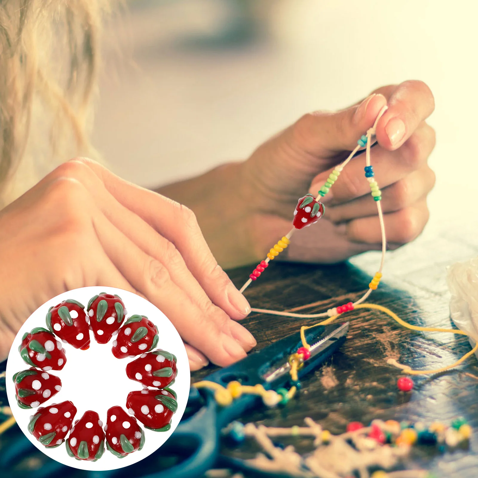 

10 шт. маленькие пластиковые бусины-разделители клубники DIY ювелирные аксессуары свободные бусины для изготовления браслетов и ожерелья материалы