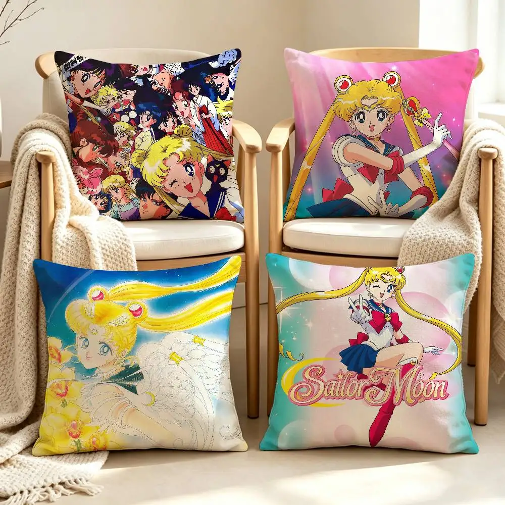 Pretty Anime S-Sailor Moon Custom Double Sided Print Square Pillow Cushion Cover