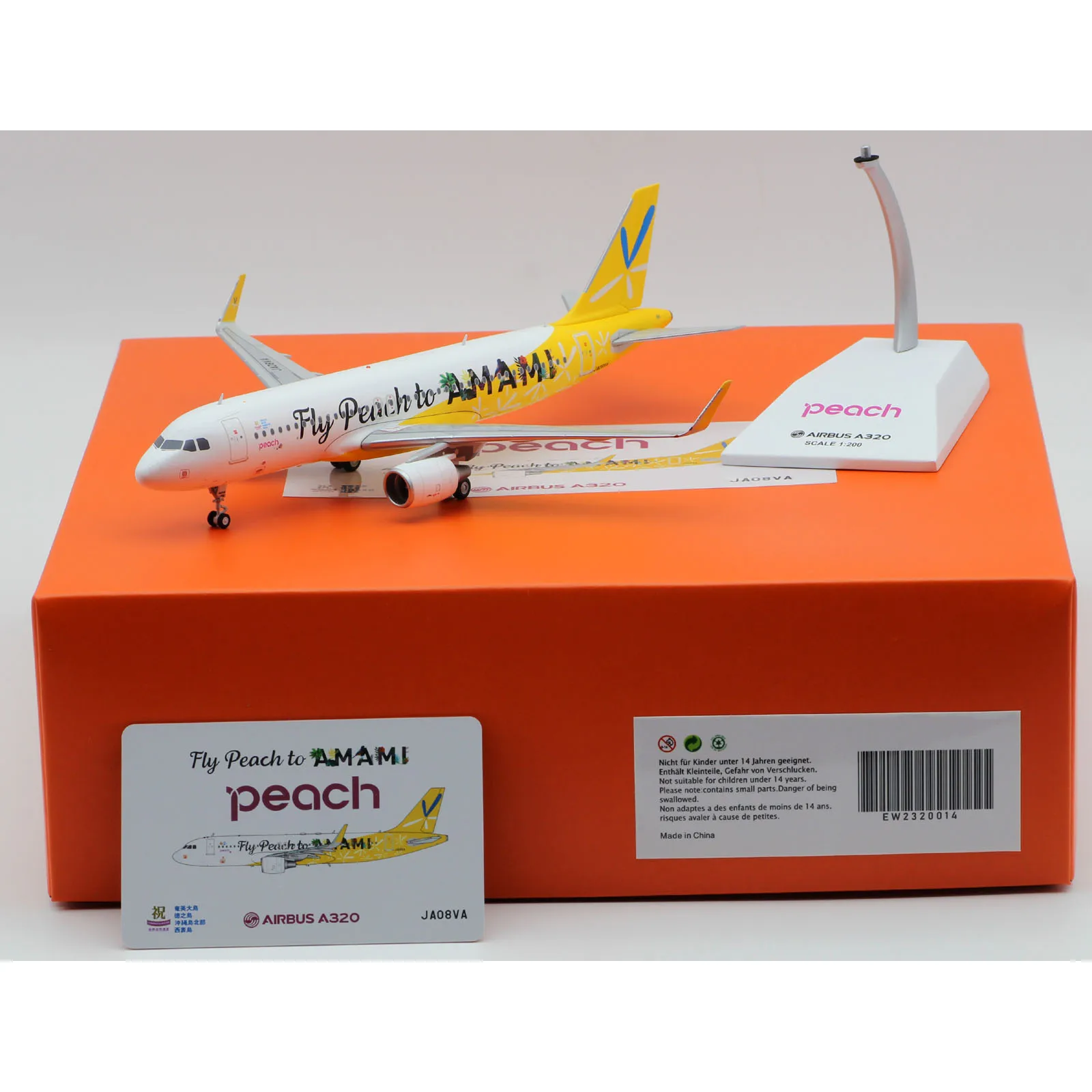 

EW2320014 Alloy Collectible Plane Gift JC Wings 1:200 Peach Aviation Airlines Airbus A320 Diecast Aircraft JET Model JAO8VA