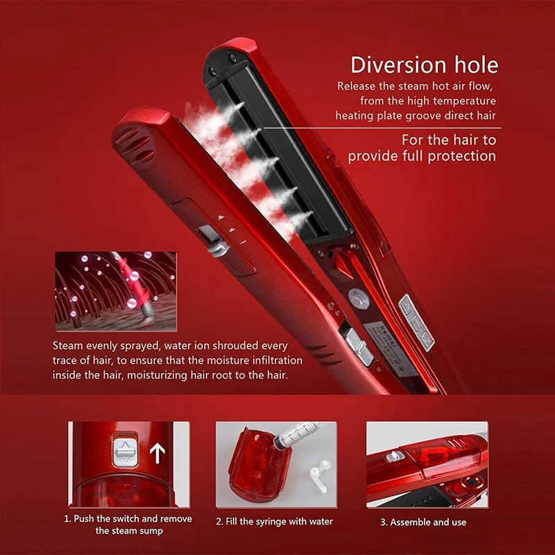 Portable electric ceramic liquid crystal display two-in-one steam hair dryer with multiple temperature control, suitable for both home and travel use