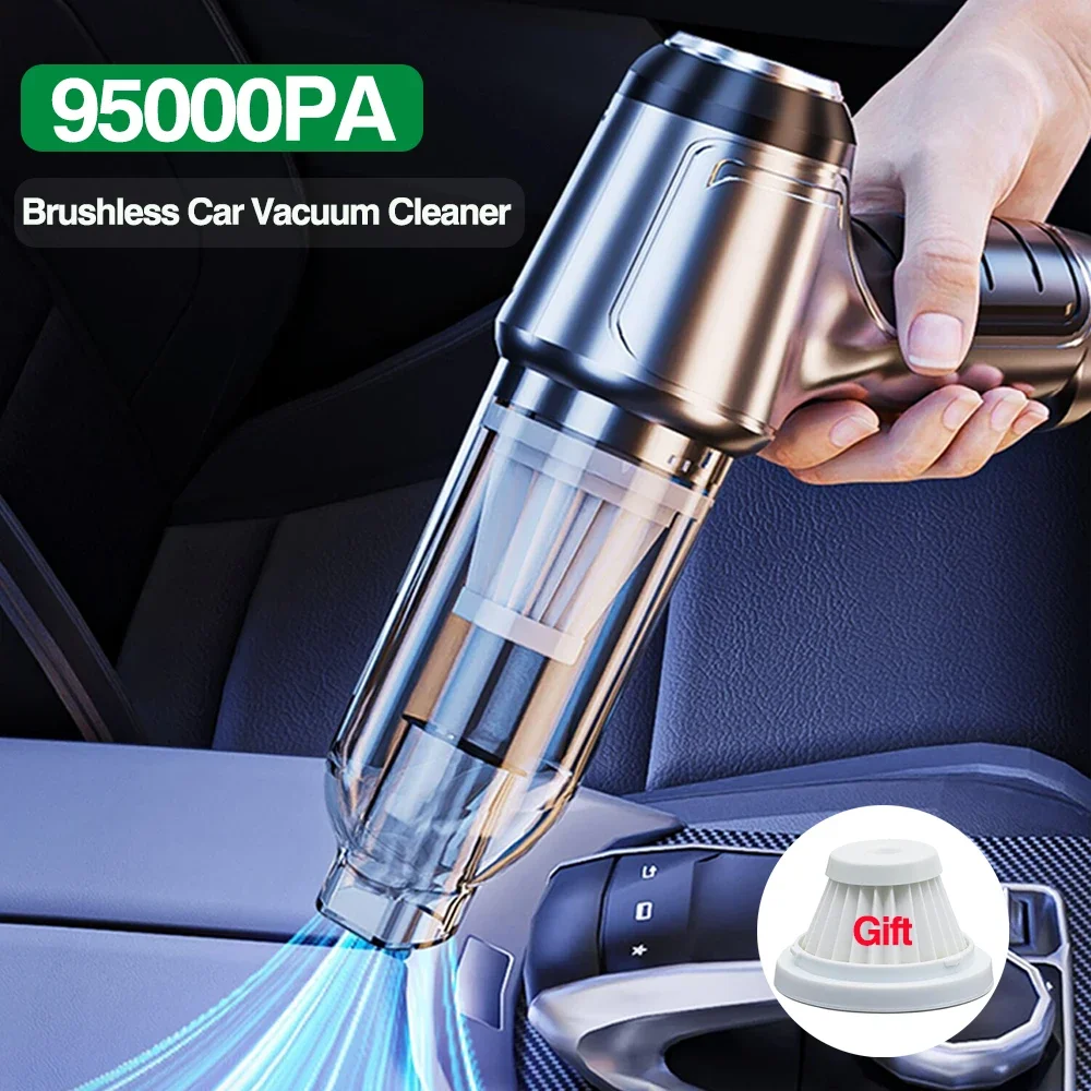 Car Vacuum Cleaner Wireless Mini Vacuum Cleaner  Car Handheld Auto Cleaning Machine   with 95000pa Strong Suction