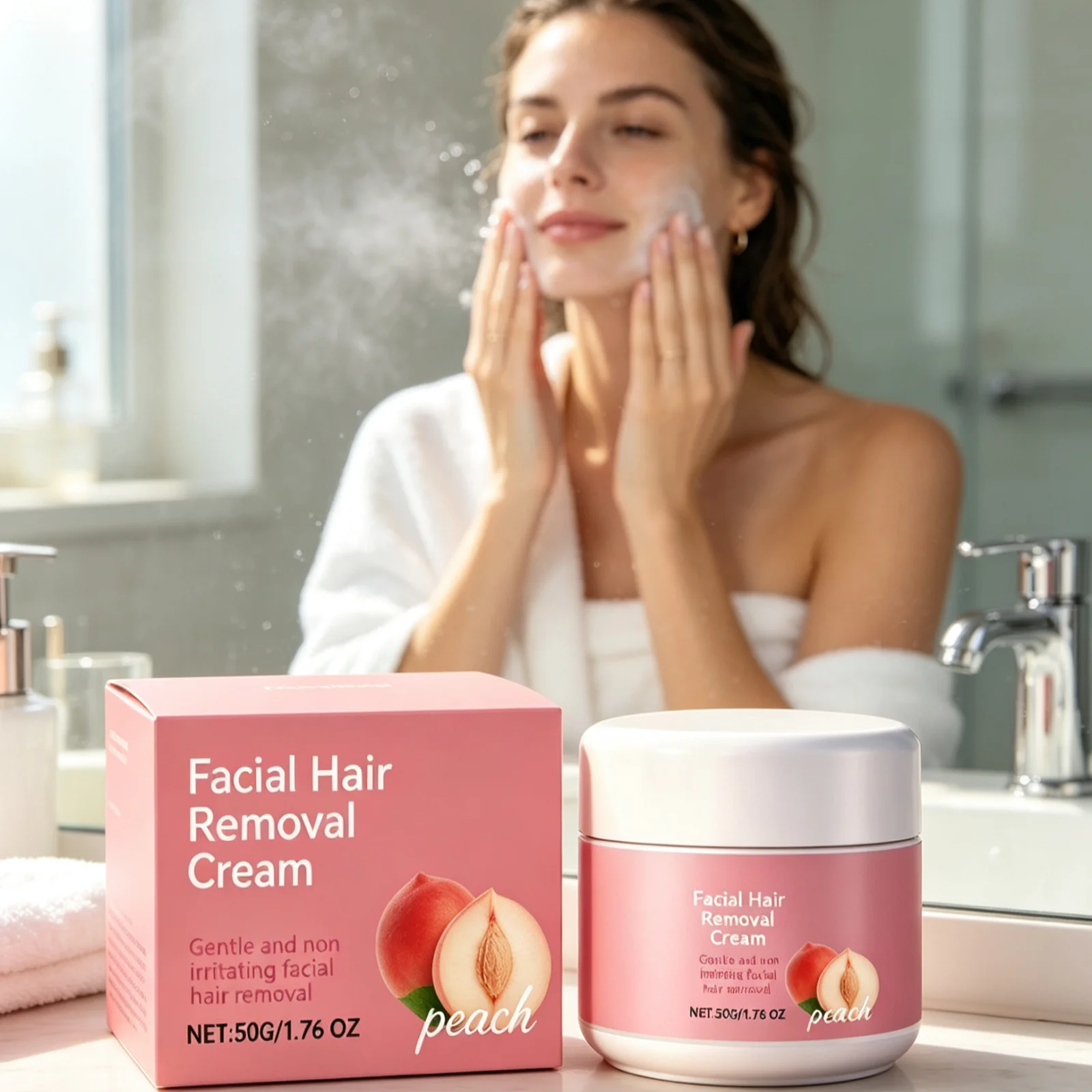 Facial Hair Removal Cream Moisturizing Soothing Relieve Dryness Non Irritating Quick Effect Painless Gentle Depilatory Creams