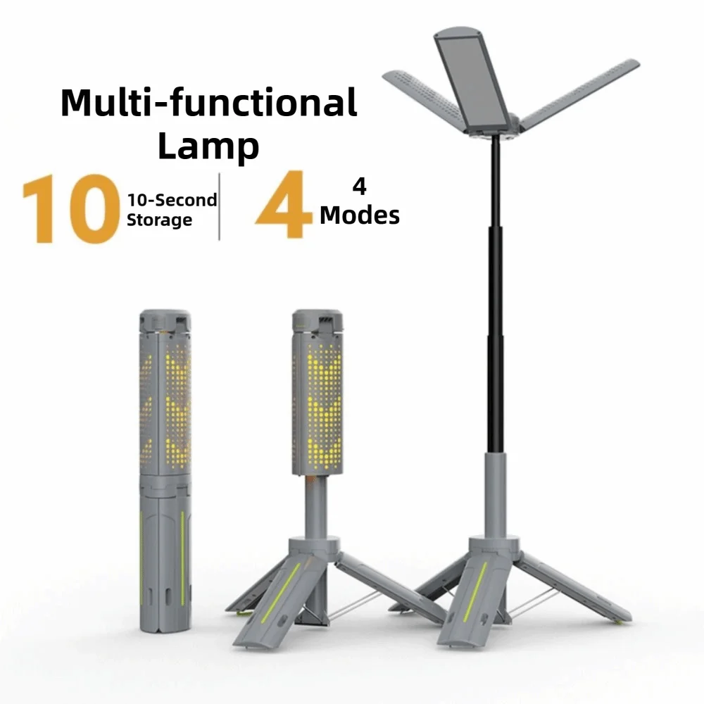 

LED Light Source Folding Camping Light Multi-color Lighting Triangle Stand Base Built-in Power Bank Lamp Stepless Dimming