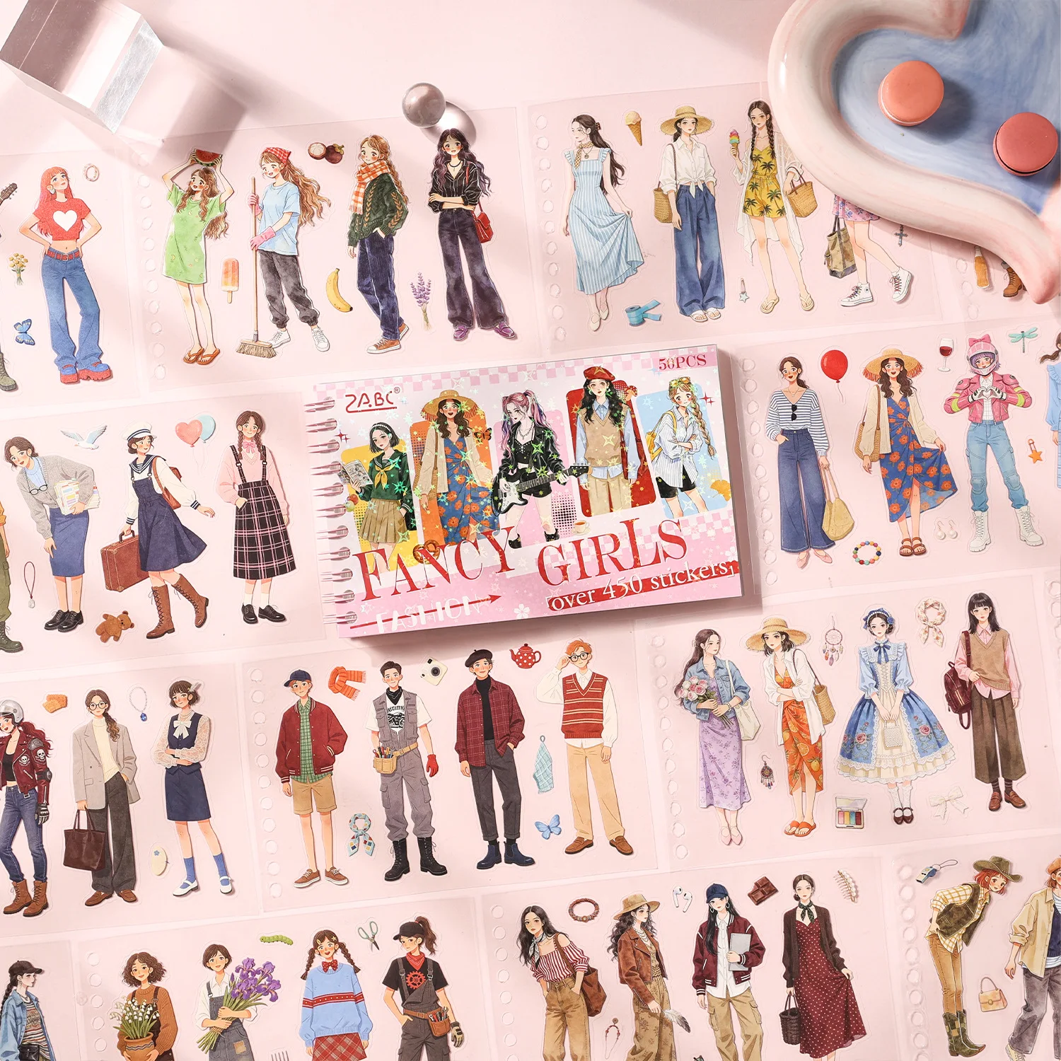 1-livro-50-pecas-de-adesivos-de-personagens-juvenis-ilustracoes-de-figuras-modernas-suprimentos-de-papel-decorativo-para-scrapbooking-e-album-artesanal-diy