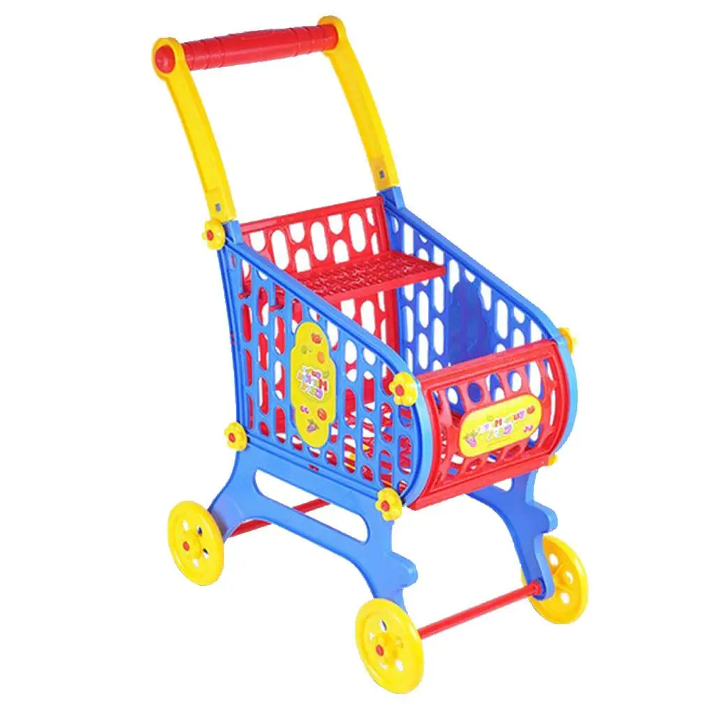 Plastic Shopping Cart Grocery Cart Model Assembly for 80cm Doll