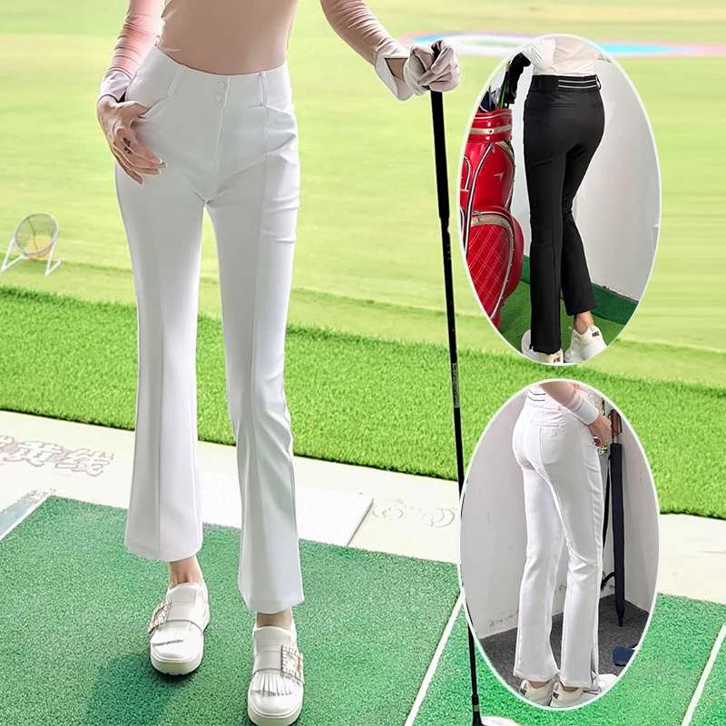 New Love Golf Wear for Women Casual Sports Golf Pants Autumn Fall High-waisted Split Trousers Breathable Fitness Long Pants