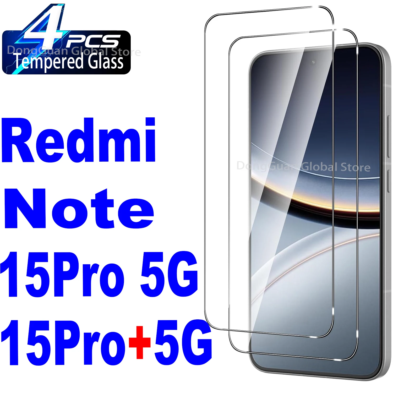 

1/4Pcs Tempered Glass For Xiaomi Redmi Note 15 Pro Plus 5G Screen Protector Glass Film