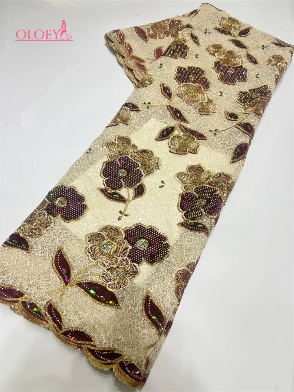 

2025 модная бархатная кружевная ткань с французской вышивкой, африканская нигерийская кружевная ткань с блестками для свадебного платья